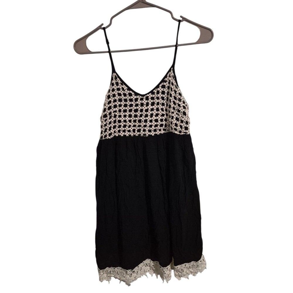Entro S Baby Doll Mini Dress Lace Strappy Coquette Feminine Whimsical